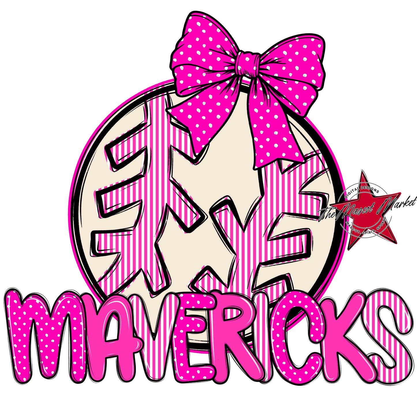 Mavericks Baseball-Softball Spirit Design-Pink