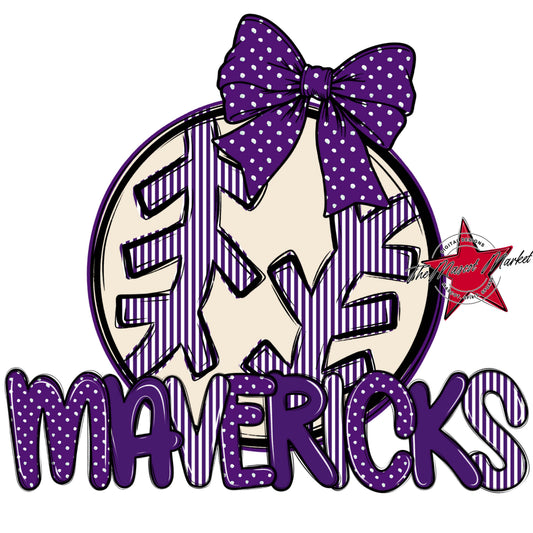 Mavericks Baseball-Softball Spirit Design-Purple