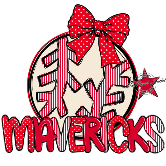 Mavericks Baseball-Softball Spirit Design-Red