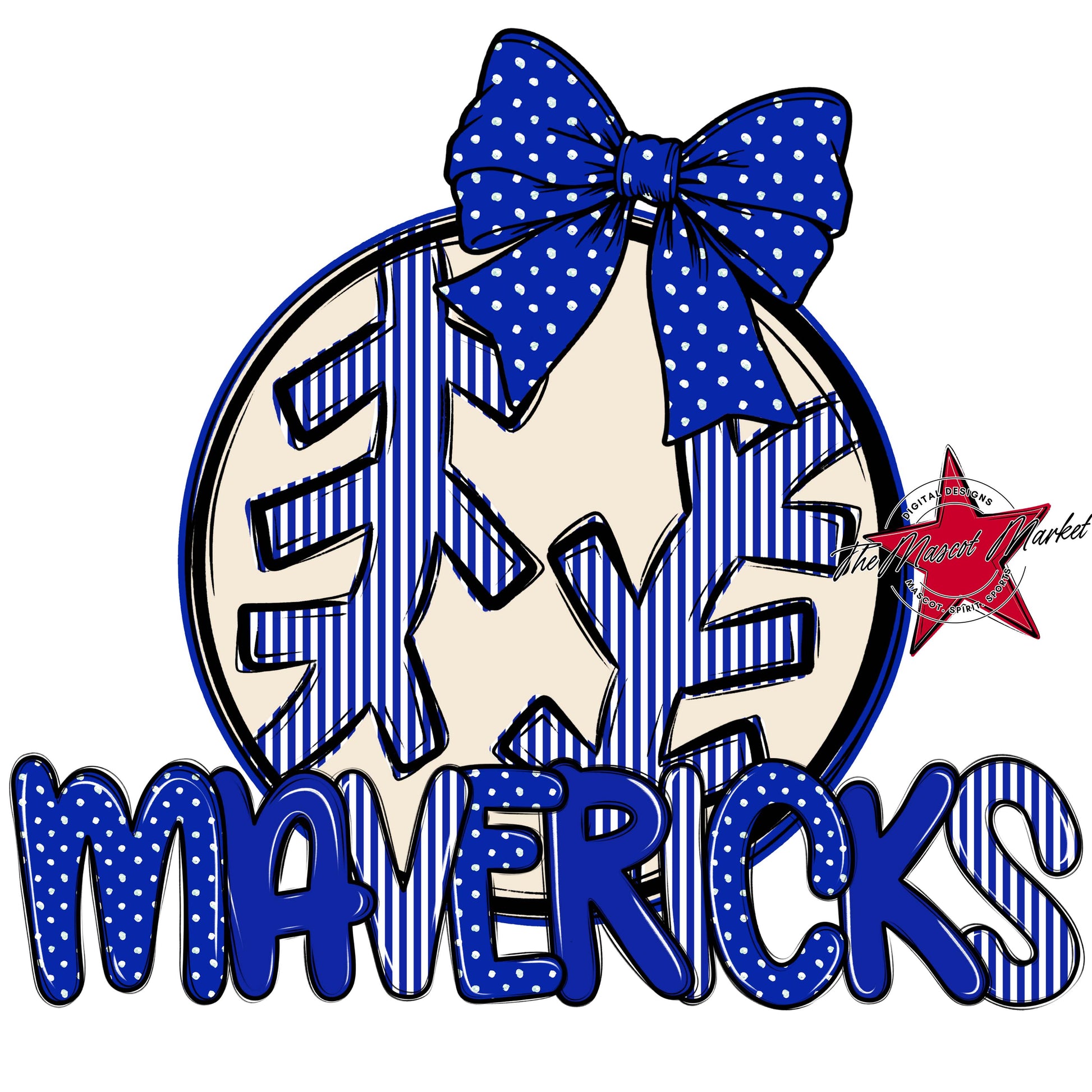 Mavericks Baseball-Softball Spirit Design-Royal Blue