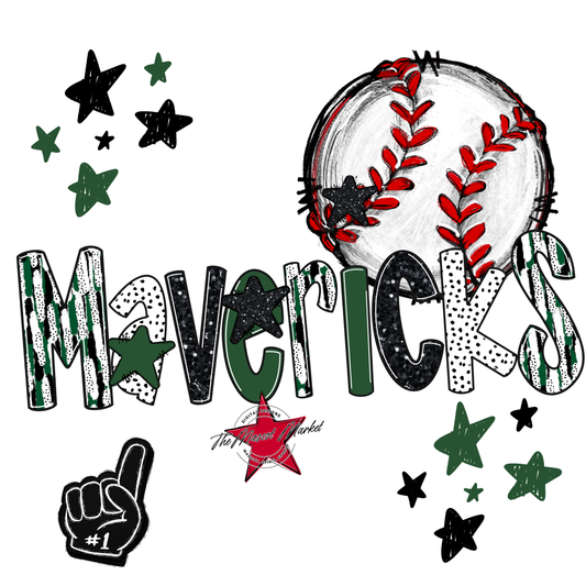 Mavericks Baseball Scrape-Green