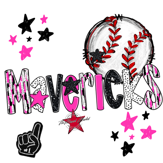 Mavericks Baseball Scrape-Pink