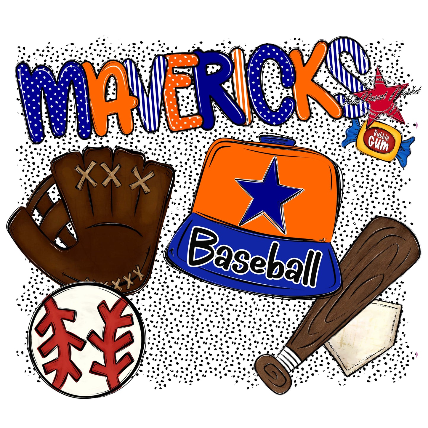 Mavericks Baseball Spirit-Blue & Orange