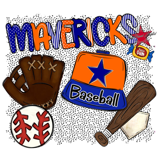 Mavericks Baseball Spirit-Blue & Orange