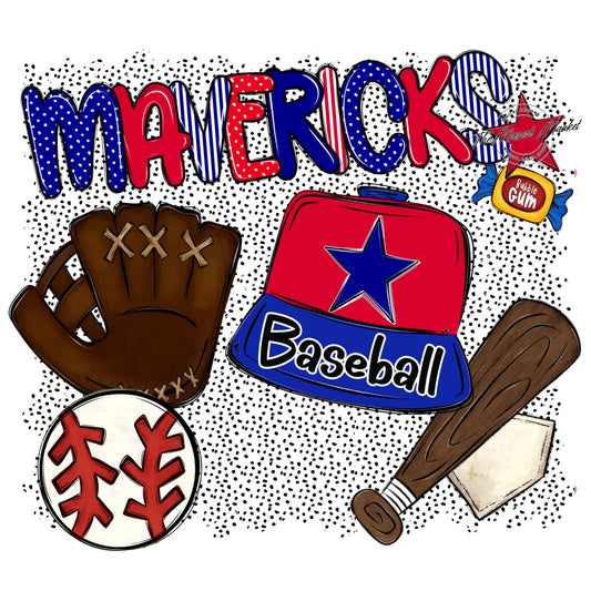 Mavericks Baseball Spirit-Blue & Red