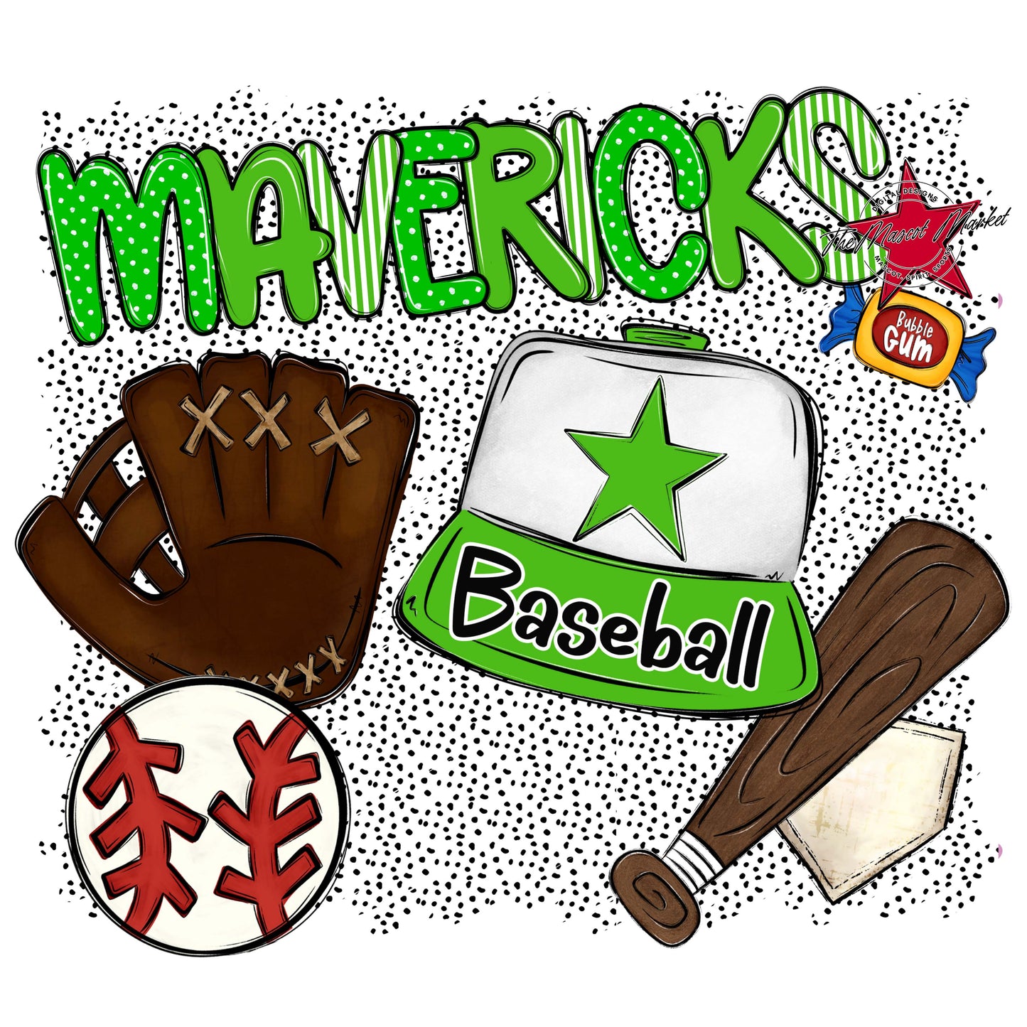 Mavericks Baseball Spirit-Bright Green
