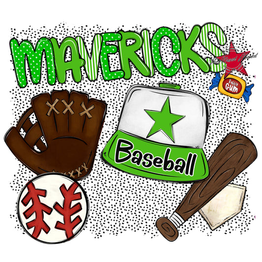 Mavericks Baseball Spirit-Bright Green