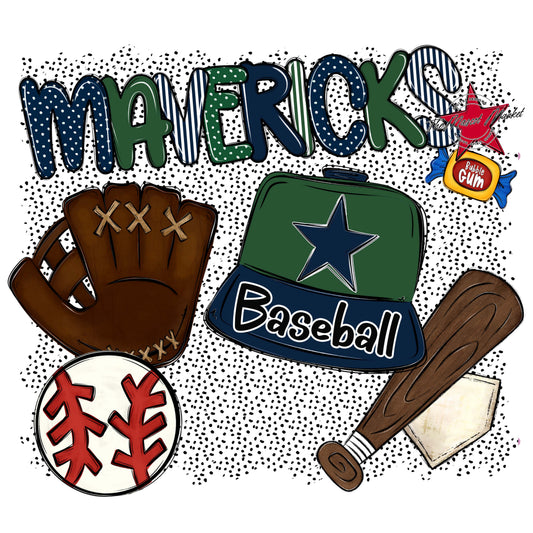 Mavericks Baseball Spirit-Navy & Green