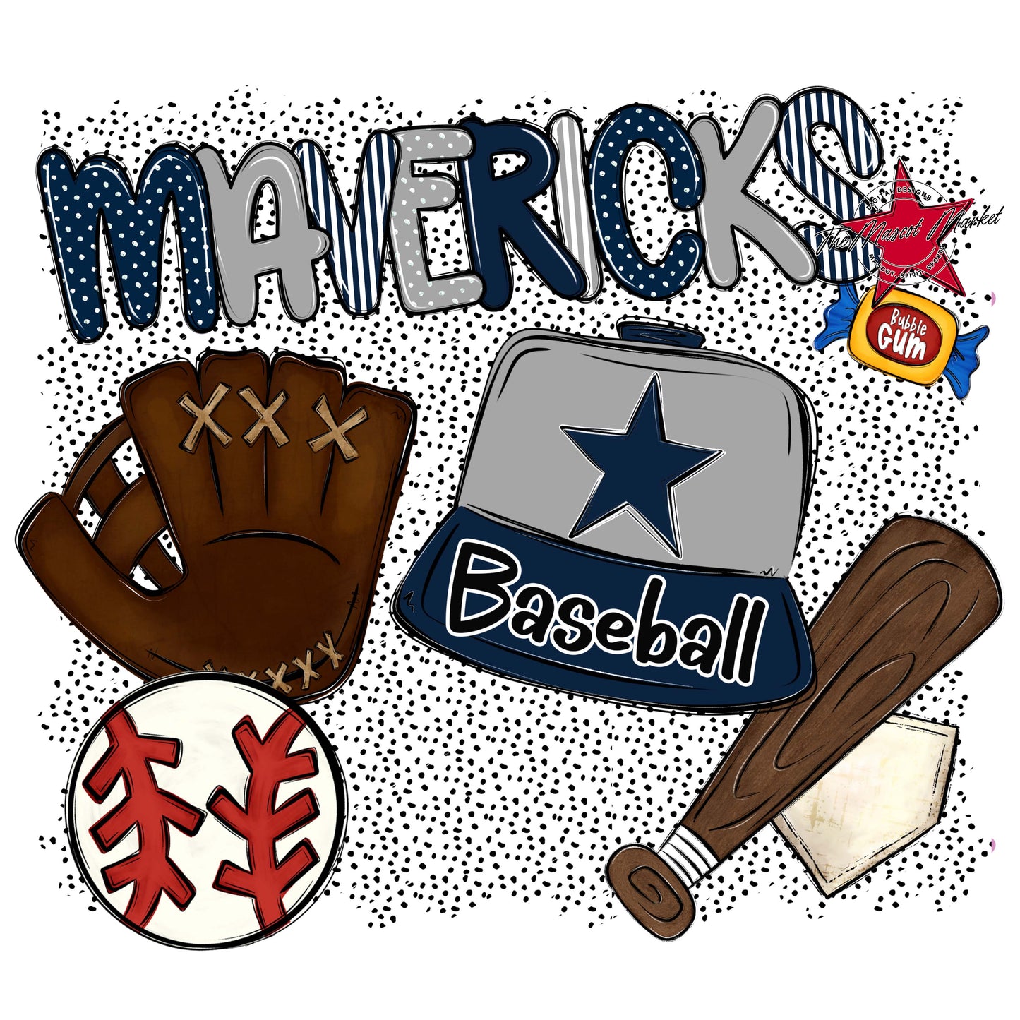 Mavericks Baseball Spirit-Navy & Grey