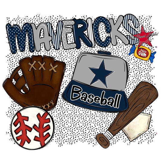 Mavericks Baseball Spirit-Navy & Grey