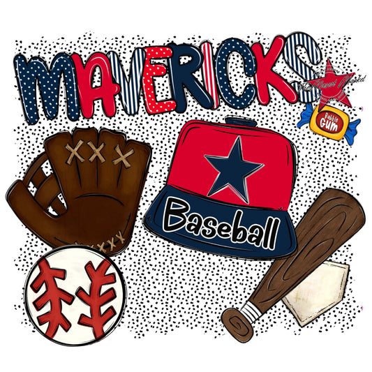 Mavericks Baseball Spirit-Navy & Red