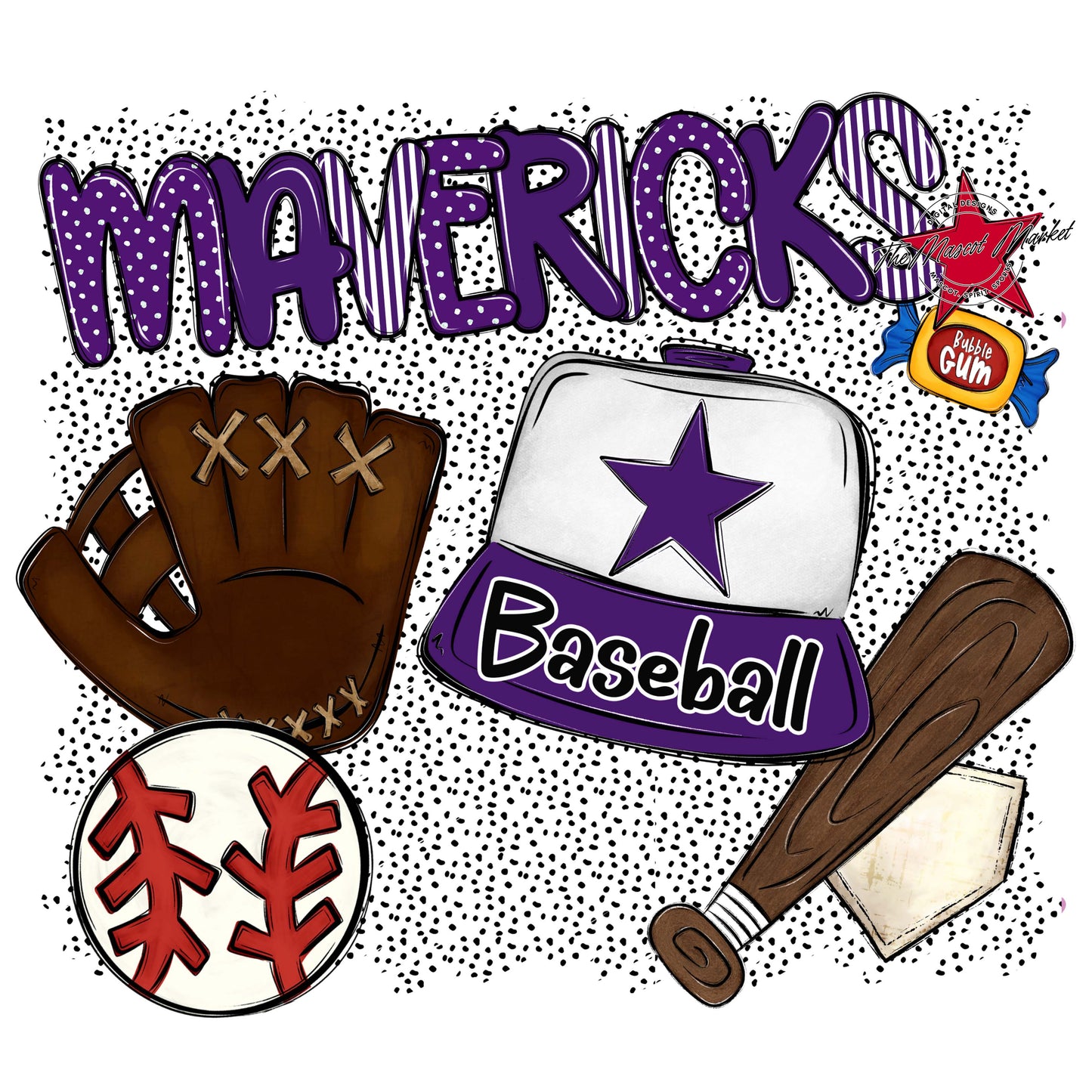Mavericks Baseball Spirit-Purple