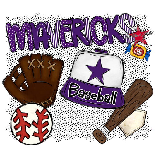 Mavericks Baseball Spirit-Purple