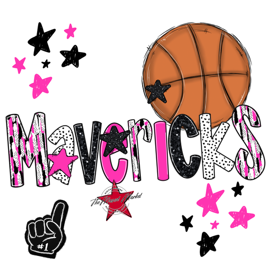 Mavericks Basketball Scrape-Pink