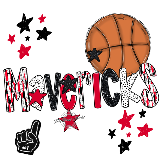 Mavericks Basketball Scrape-Red