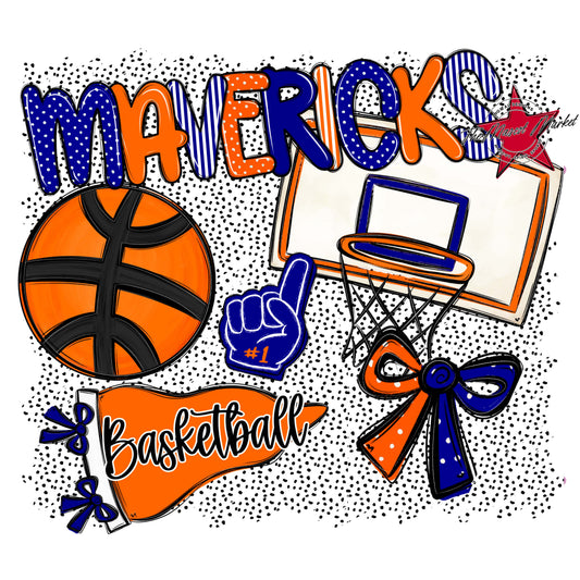 Mavericks Basketball Spirit-Blue & Orange