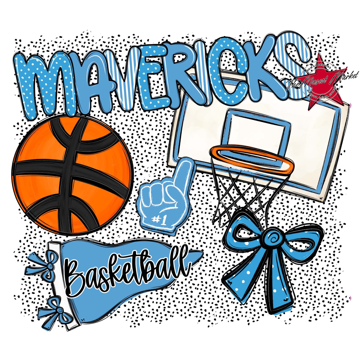 Mavericks Basketball Spirit-Carolina Blue