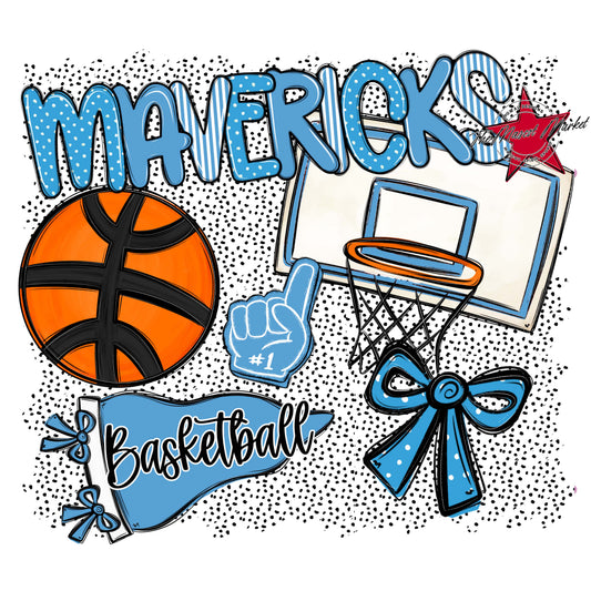 Mavericks Basketball Spirit-Carolina Blue