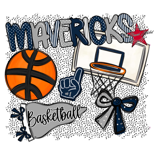 Mavericks Basketball Spirit-Navy & Grey