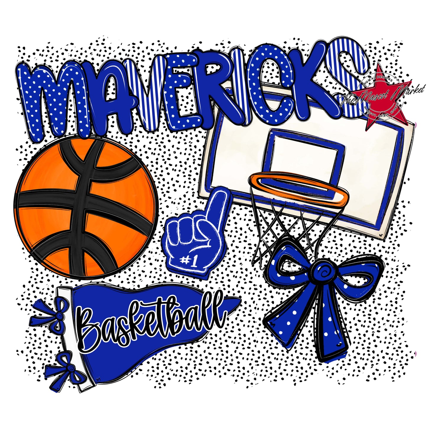 Mavericks Basketball Spirit-Royal Blue