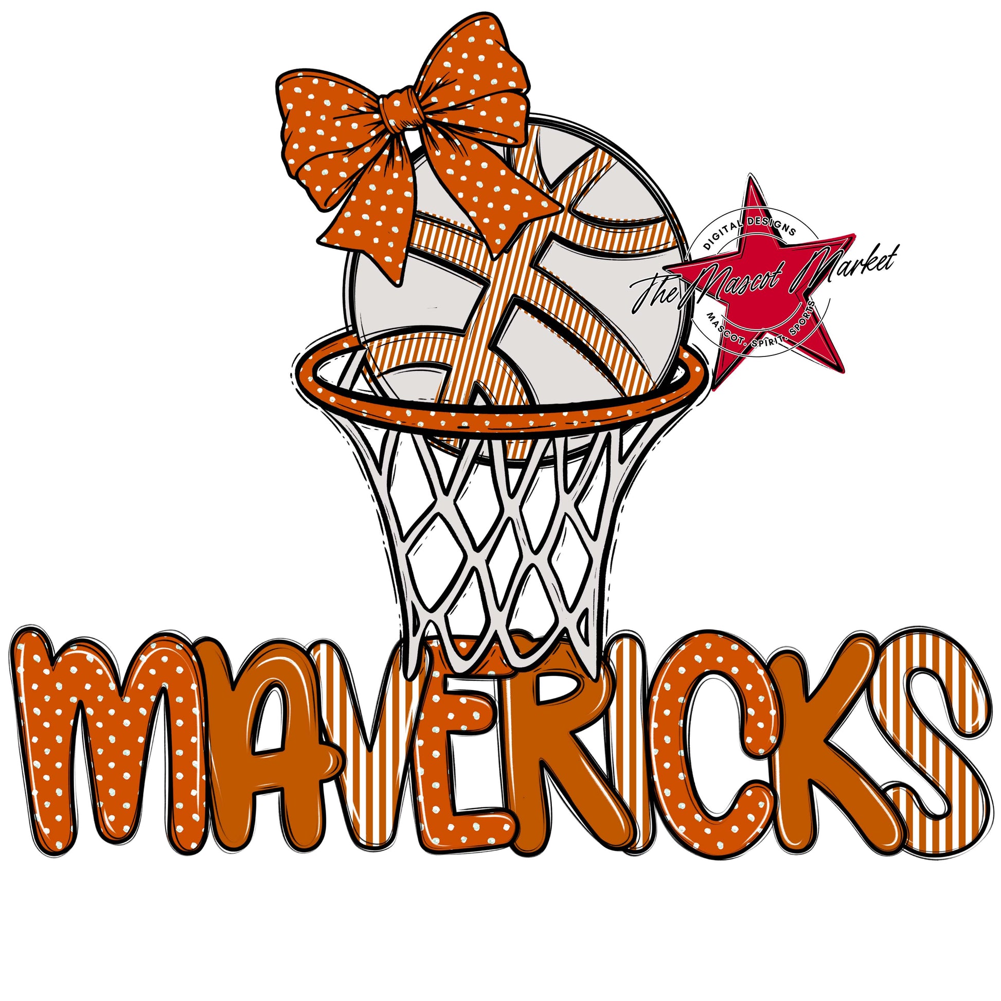 Mavericks Basketball Spirit Design-Burnt Orange