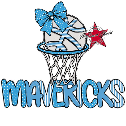 Mavericks Basketball Spirit Design-Carolina Blue