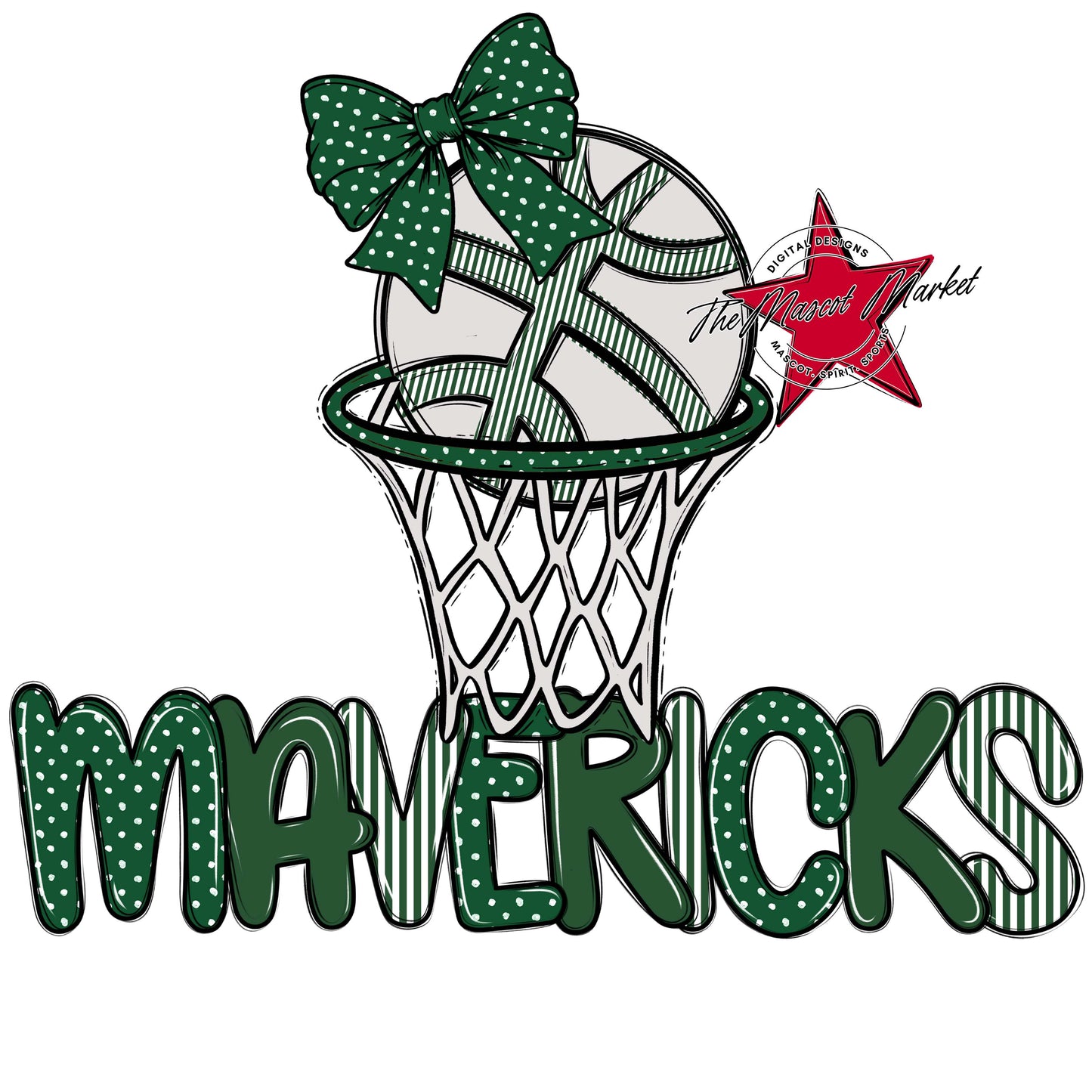 Mavericks Basketball Spirit Design-Green