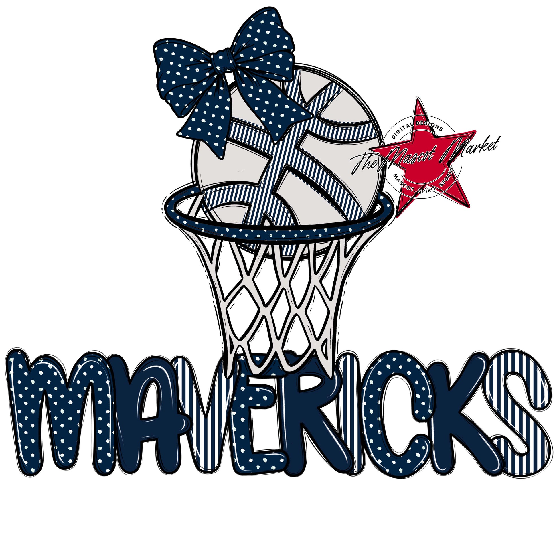 Mavericks Basketball Spirit Design-Navy
