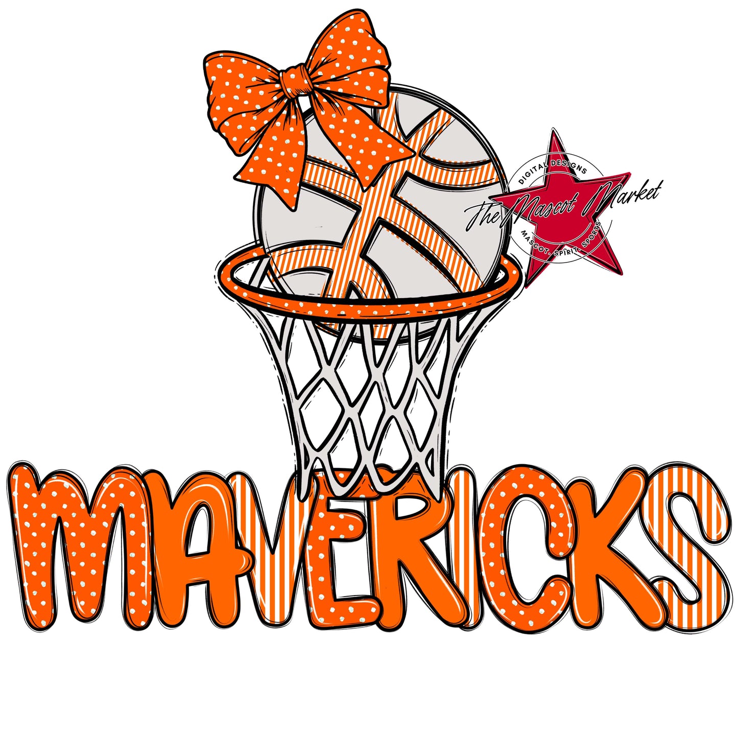 Mavericks Basketball Spirit Design-Orange
