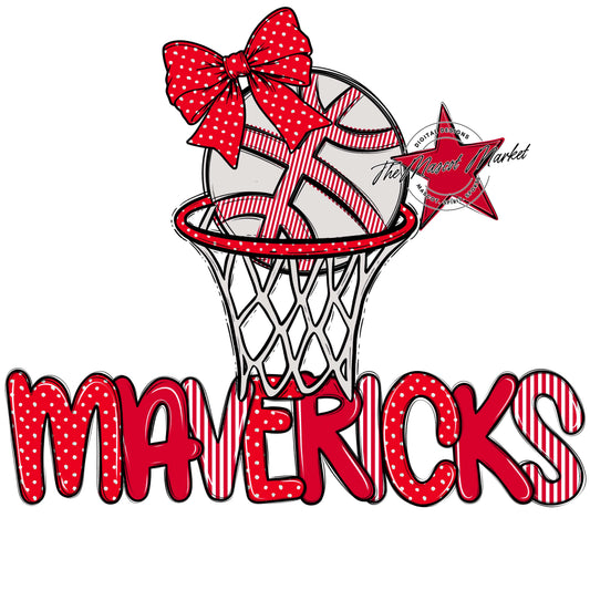Mavericks Basketball Spirit Design-Red