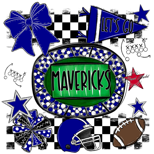Mavericks Checkers Spirit Design-Blue