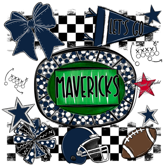 Mavericks Checkers Spirit Design-Navy