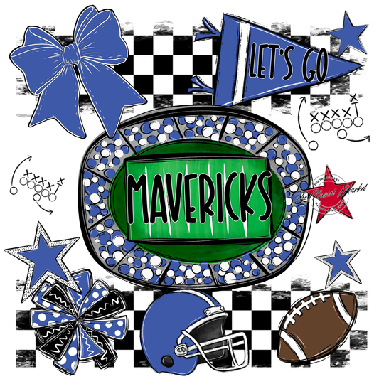 Mavericks Checkers Spirit Design-Off Blue
