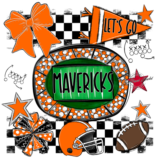 Mavericks Checkers Spirit Design-Orange