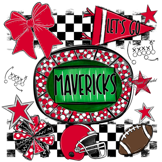 Mavericks Checkers Spirit Design-Red