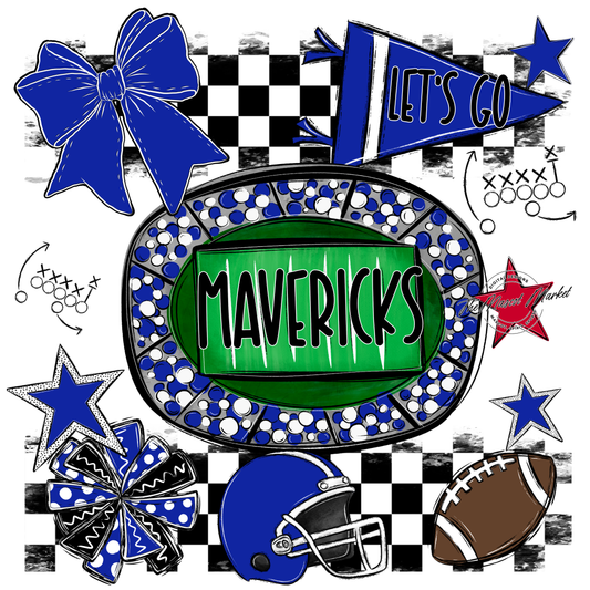 Mavericks Checkers Spirit Design-Royal Blue