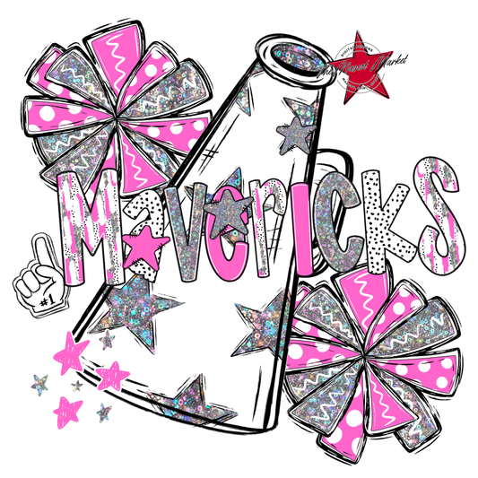 Mavericks Cheer Megaphone Scrape-Baby Pink