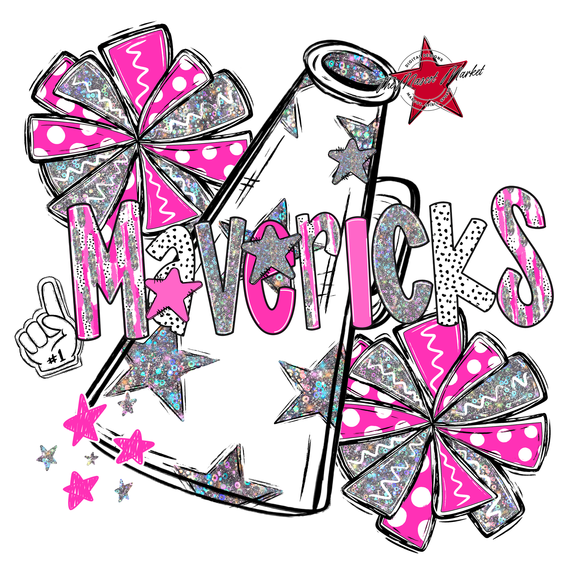 Mavericks Cheer Megaphone Scrape-Pink