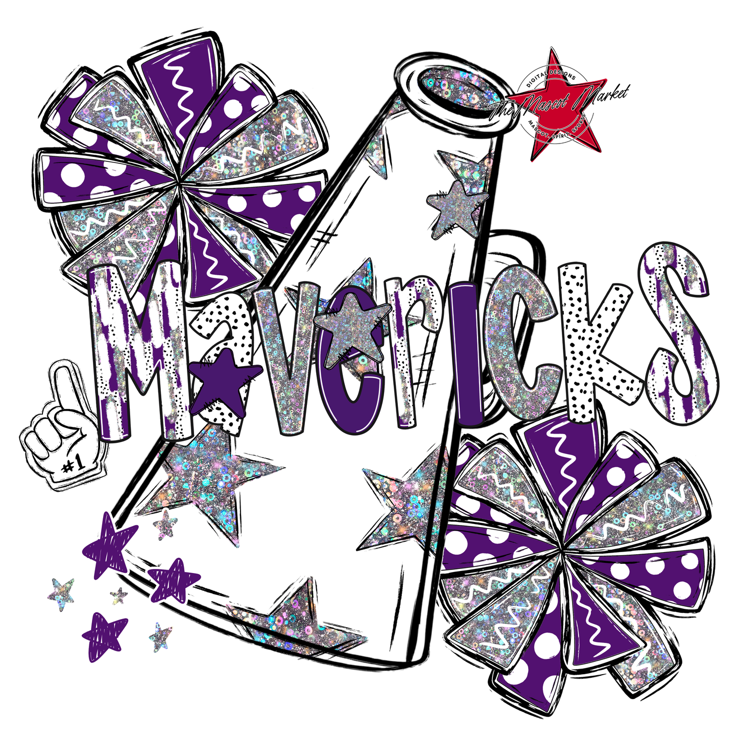 Mavericks Cheer Megaphone Scrape-Purple