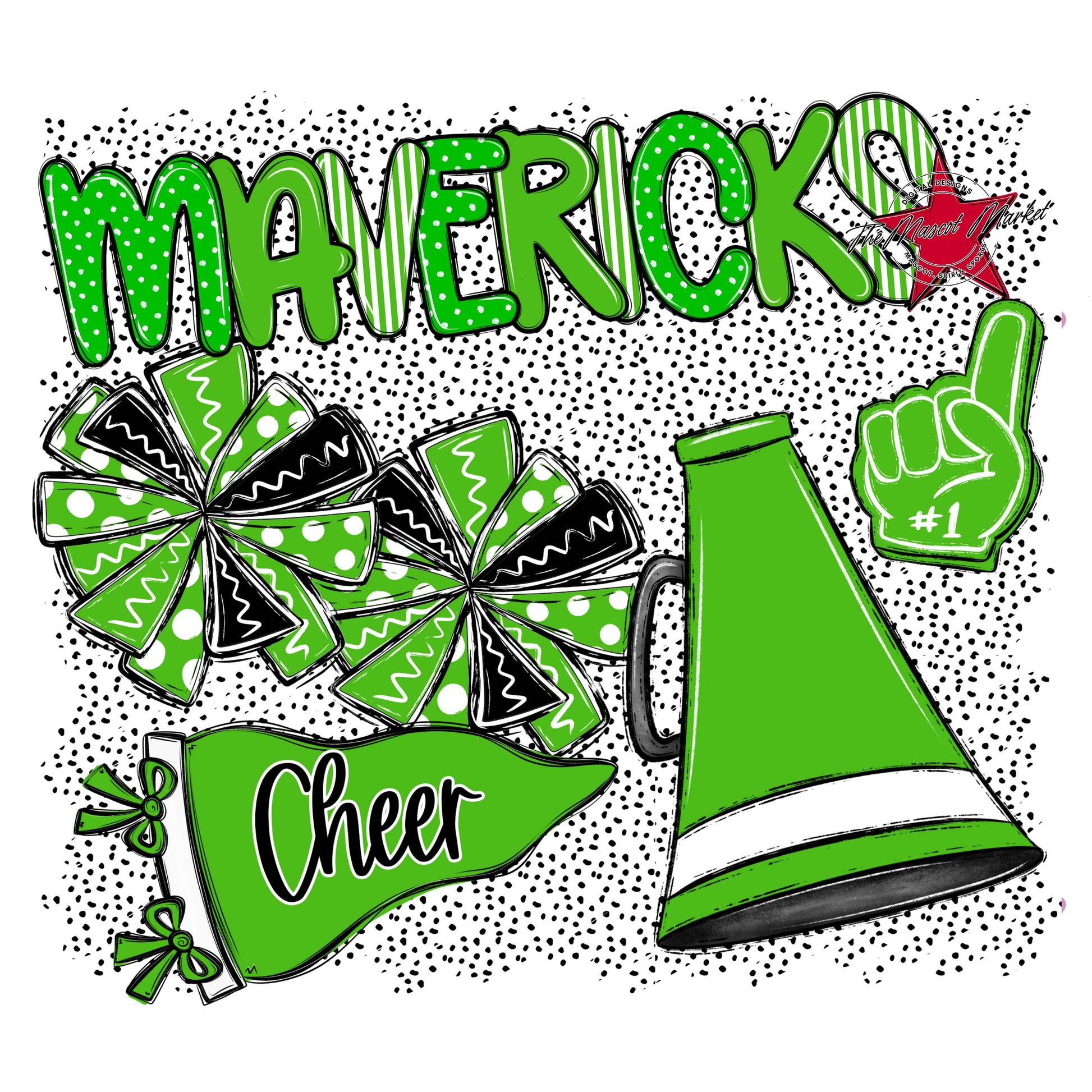 Mavericks Cheer Spirit-Bright Green