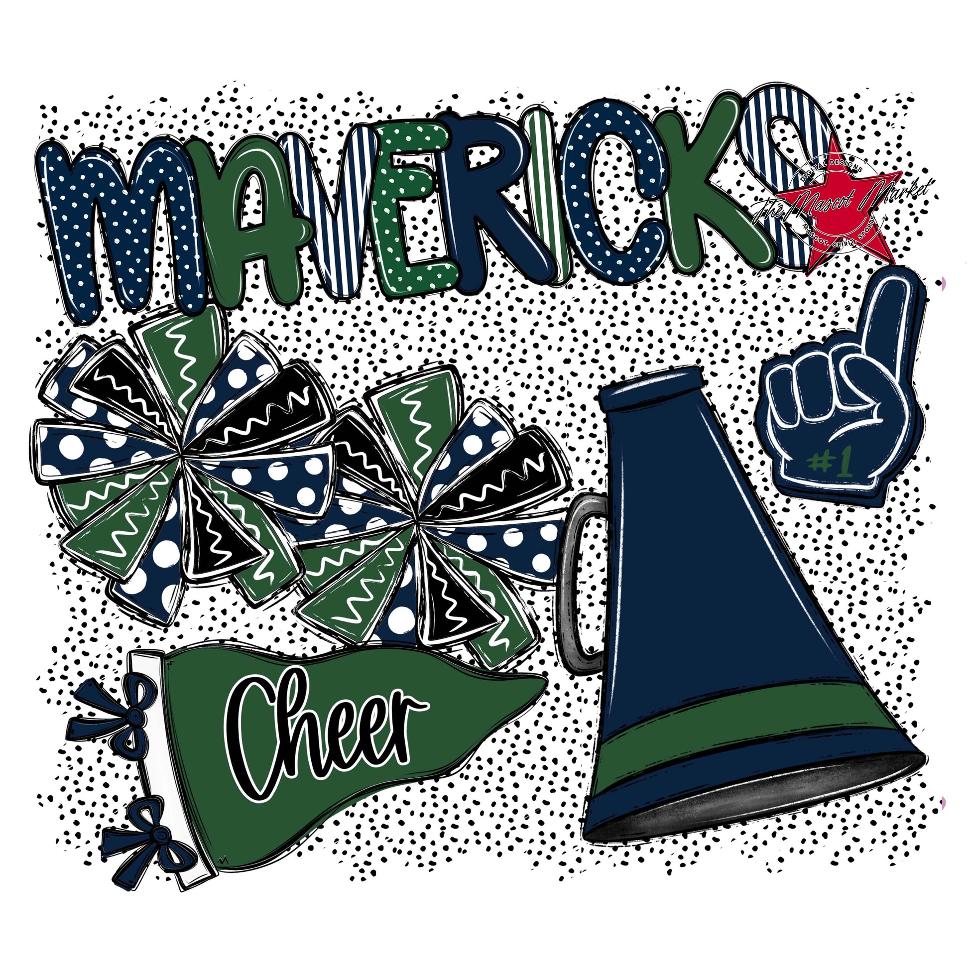 Mavericks Cheer Spirit-Navy & Green