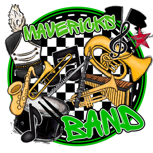 Mavericks Circle Band Design-Bright Green