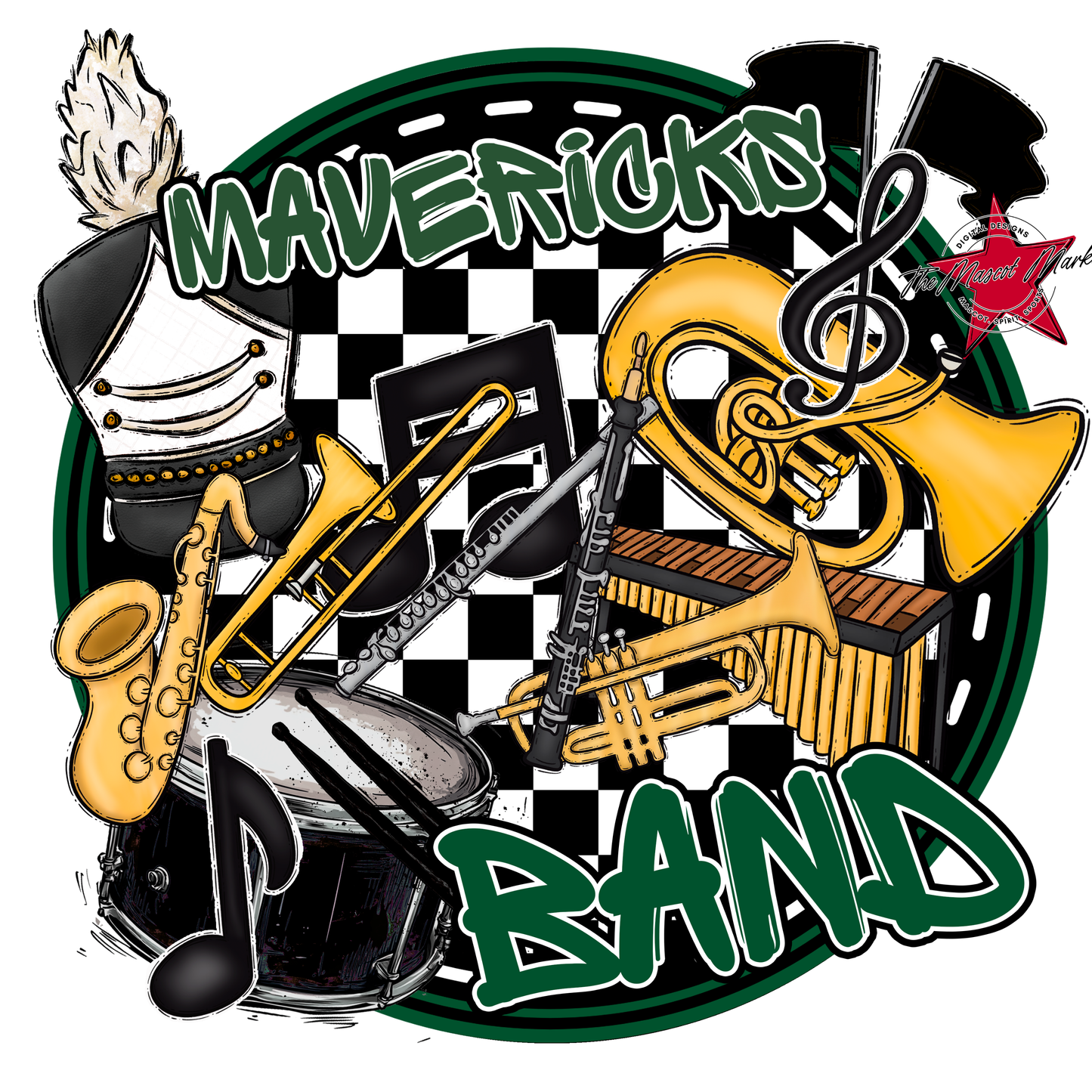 Mavericks Circle Band Design-Green