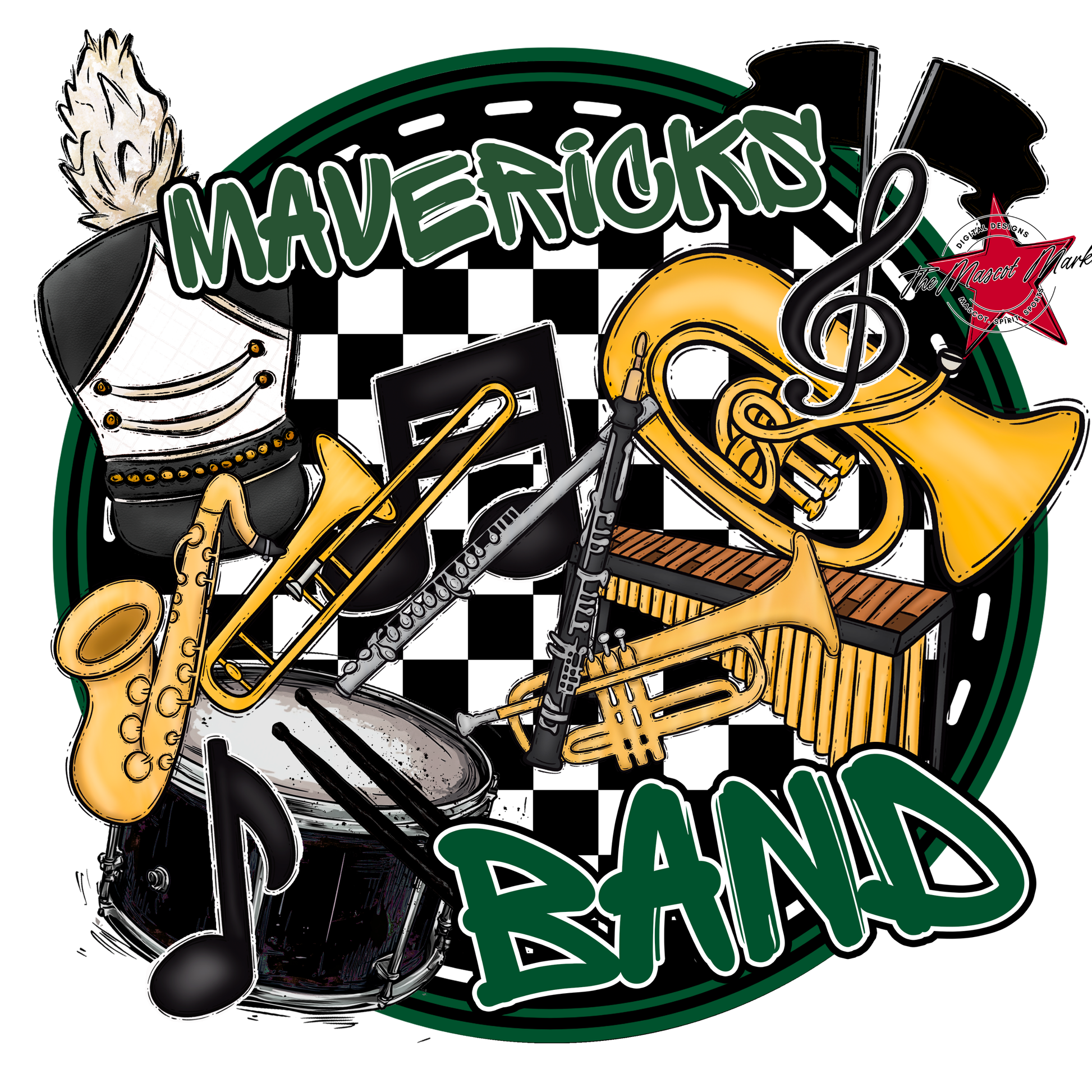 Mavericks Circle Band Design-Green
