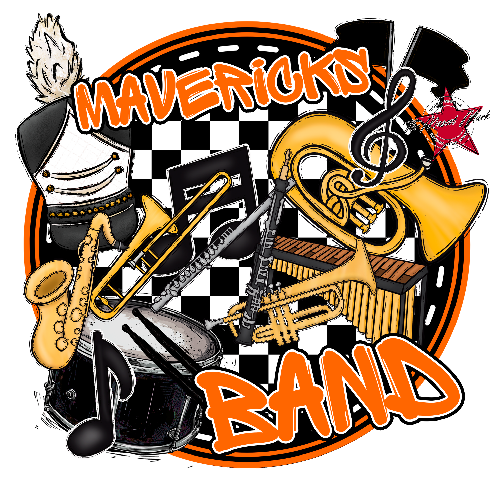 Mavericks Circle Band Design-Orange