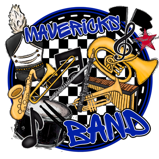 Mavericks Circle Band Design-Royal Blue