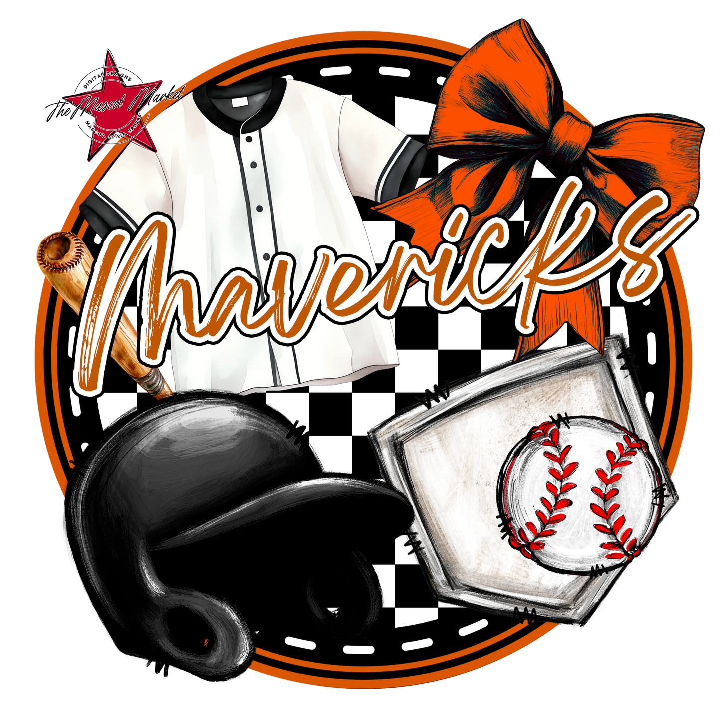 Mavericks Circle Baseball Design-Burnt Orange