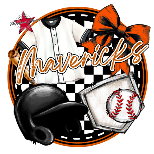 Mavericks Circle Baseball Design-Burnt Orange