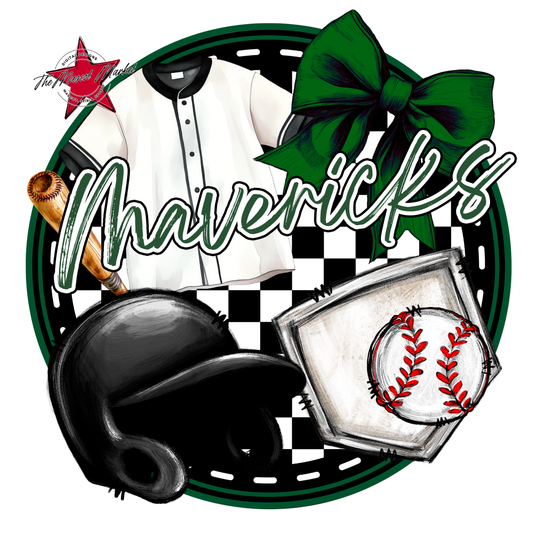 Mavericks Circle Baseball Design-Green