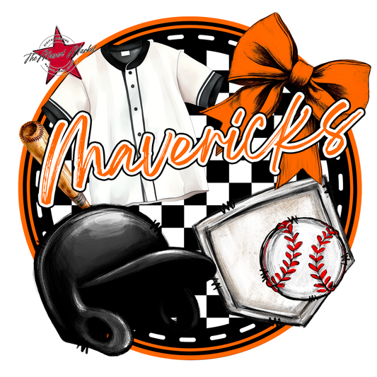Mavericks Circle Baseball Design-Orange